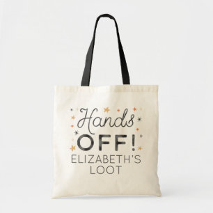 Hands Off Kids Halloween Custom Candy Tote Bag