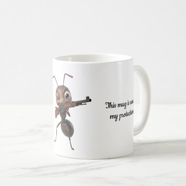 Hands Off My Mug Funny Ant Poster | Coffee Lover W (Front Right)