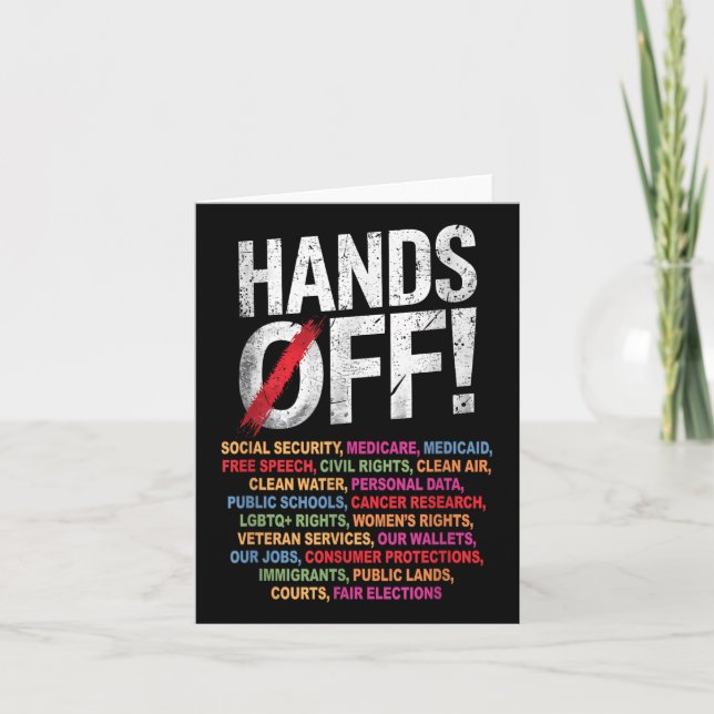 Hands Off My Social Security 2025 Protest  Card (Front)