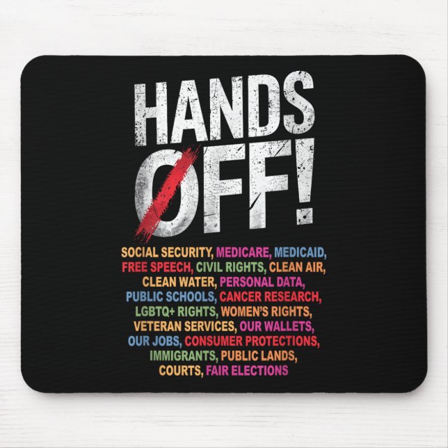 Hands Off My Social Security 2025 Protest  Mouse Pad (Front)