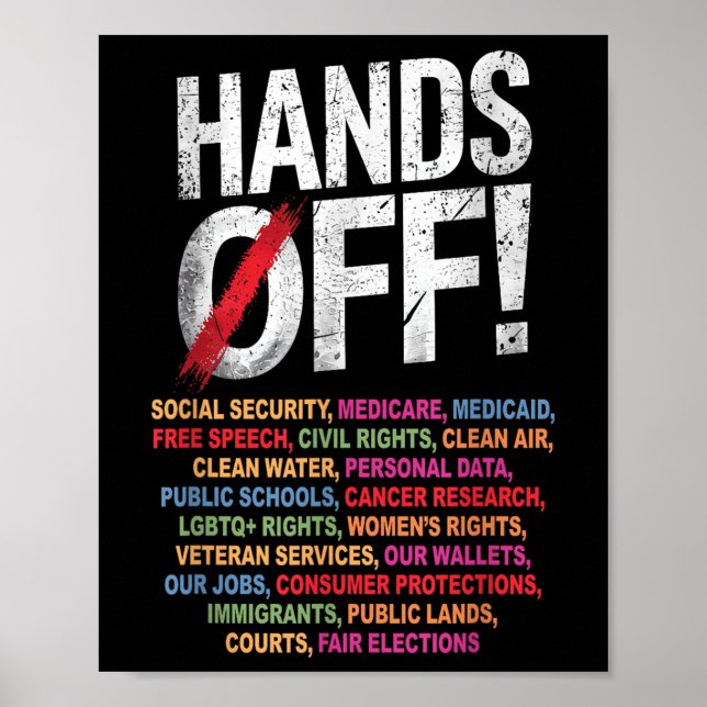 Hands Off My Social Security 2025 Protest  Poster (Front)