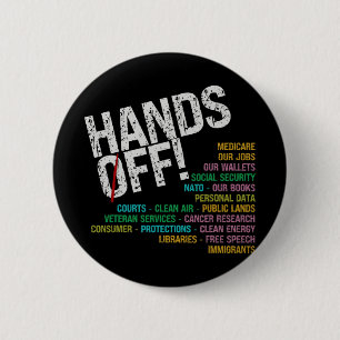 Hands Off Our Freedoms Protect What Problems  6 Cm Round Badge
