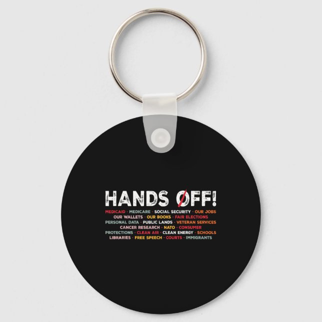 Hands Off Our Social Programs Stand Up For Justice Key Ring (Front)