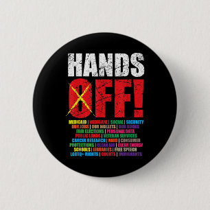Hands Off Protest 2025 Activist Protest 6 Cm Round Badge