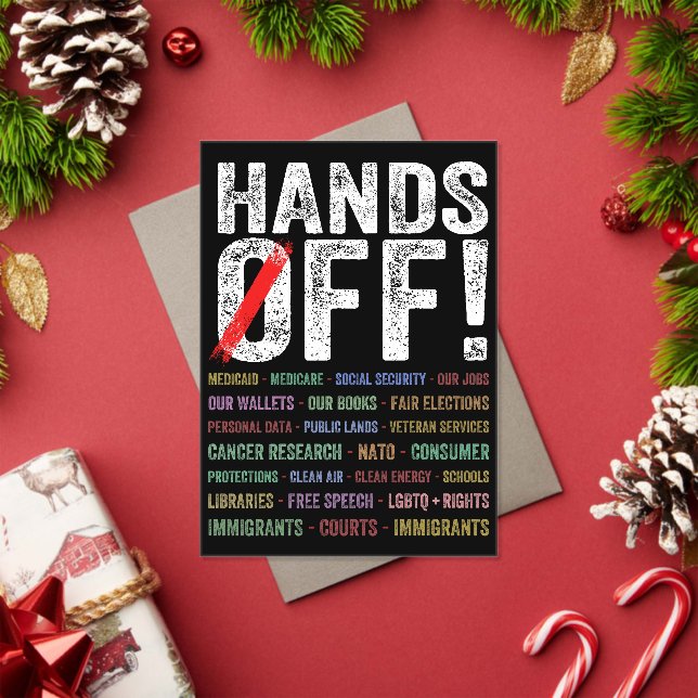 Hands Off Protest Acrylic Invitations (Insitu (Holiday))