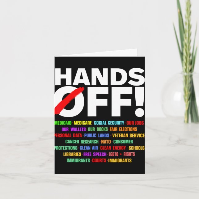Hands Off Protest  Card (Front)