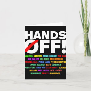 Hands Off Protest Card