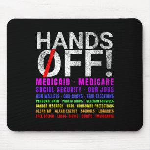 Hands Off Protest Fight Resist Protect Men Women  Mouse Pad
