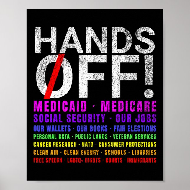 Hands Off Protest Fight Resist Protect Men Women  Poster (Front)