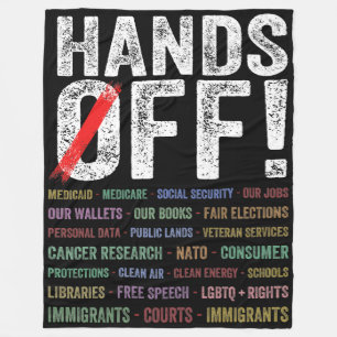 Hands Off Protest Fleece Blanket