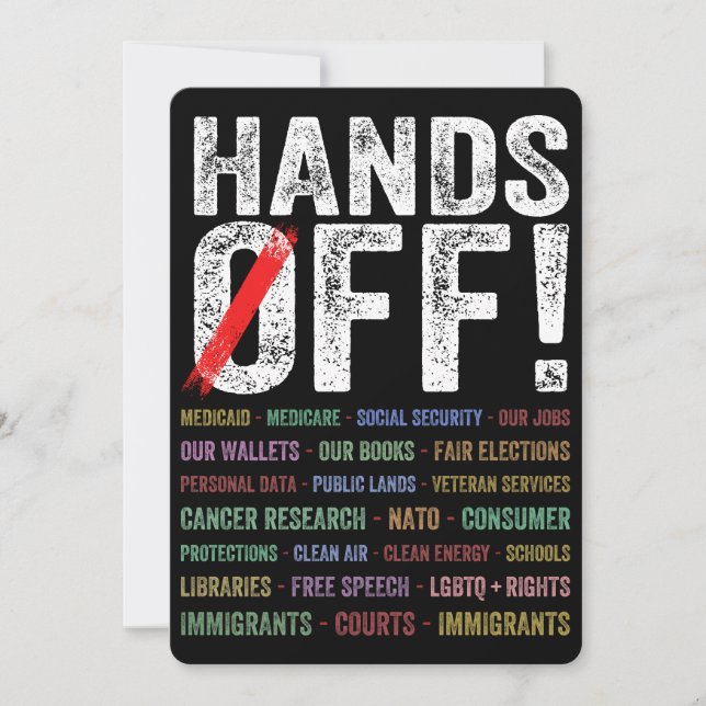 Hands Off Protest Invitation (Front)