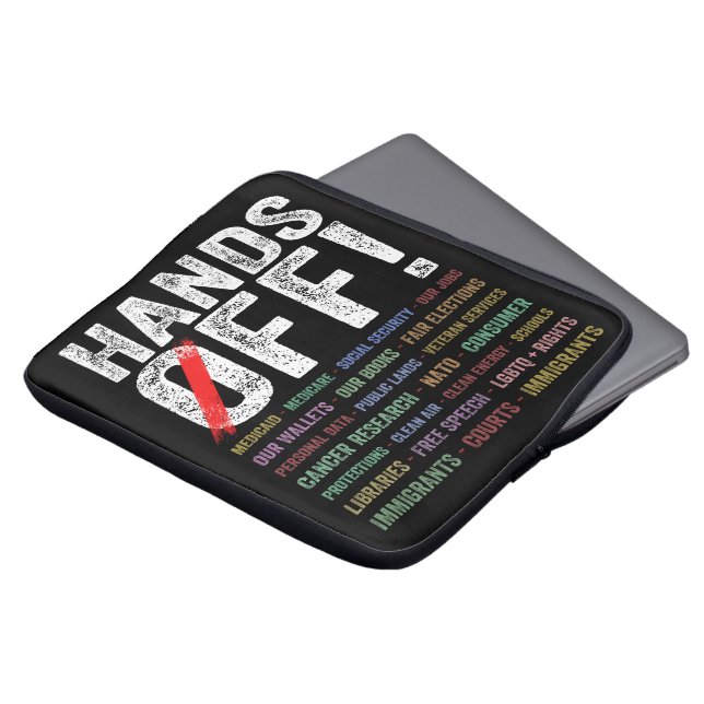 Hands Off Protest Laptop Sleeve (Front Top)