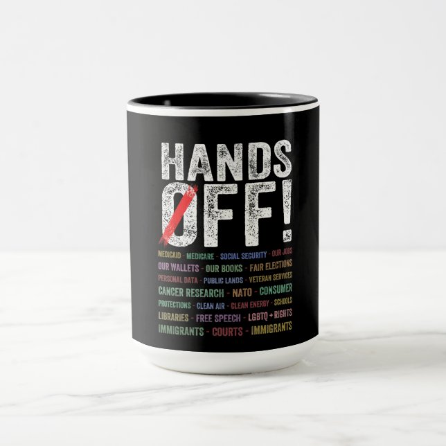 Hands Off Protest Mug (Center)
