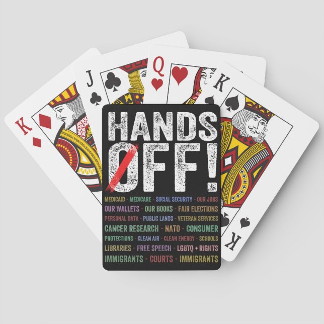 Hands Off Protest Playing Cards (Back)