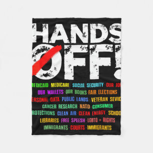 Hands Off Protest Saturday April 5 Men Women Fleece Blanket