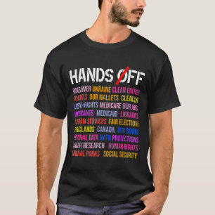 Hands Off Protest Saturday April 5 Men Women  T-Shirt
