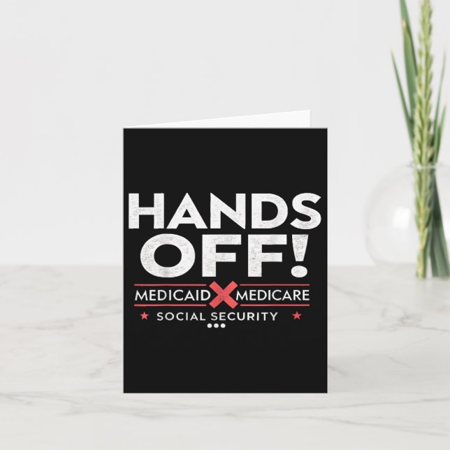 Hands Off Protest Social Security And Medicare Med Card (Front)