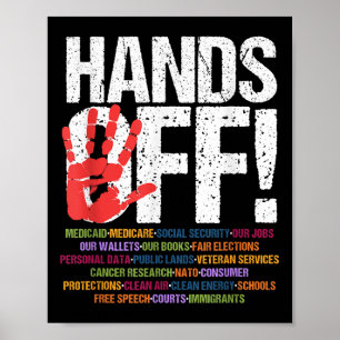 Hands Off Protest Social Security And Medicare Poster