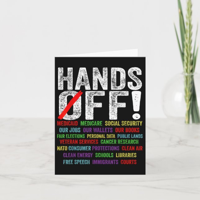 Hands Off Protest Social Security And Medicare Pro Card (Front)