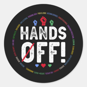 Hands Off Protest Social Security And Medicare Pro Classic Round Sticker