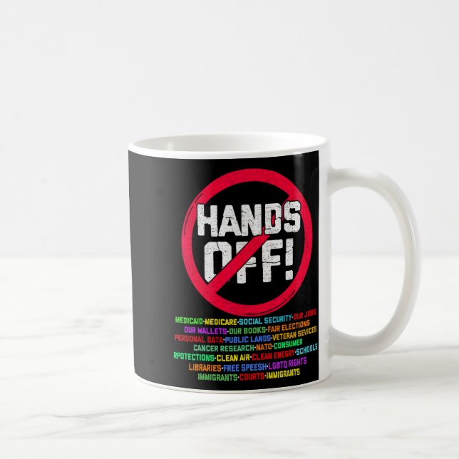 Hands Off Protest Social Security And Medicare Pro Coffee Mug (Right)