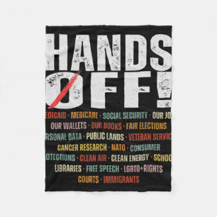 Hands Off Protest Social Security And Medicare Pro Fleece Blanket