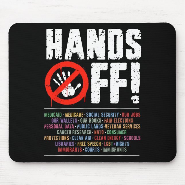 Hands Off Protest Social Security And Medicare Pro Mouse Pad (Front)