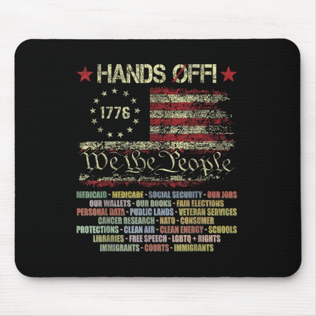 Hands Off Protest Social Security And Medicare Pro Mouse Pad (Front)