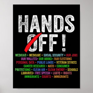 Hands Off Protest Social Security And Medicare Pro Poster