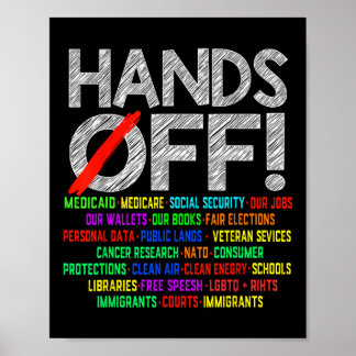 Hands Off Protest Social Security And Medicare Pro Poster