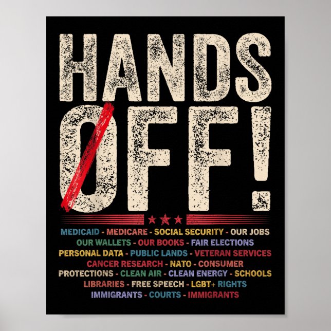 Hands Off Protest - Unprecedented Actions-hands Of Poster (Front)