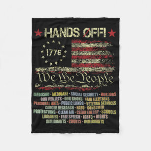 Hands Off Shirt Protest Men Women  Fleece Blanket