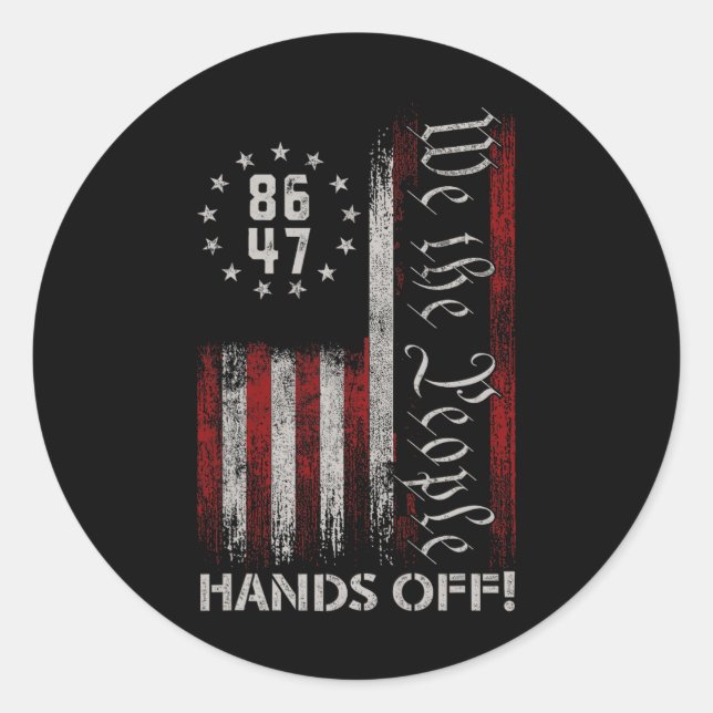 Hands Off Social Security Medicare Medicaid Protes Classic Round Sticker (Front)