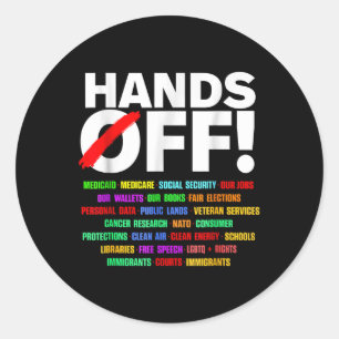 Hands Off Social Security Protest Resist  Classic Round Sticker