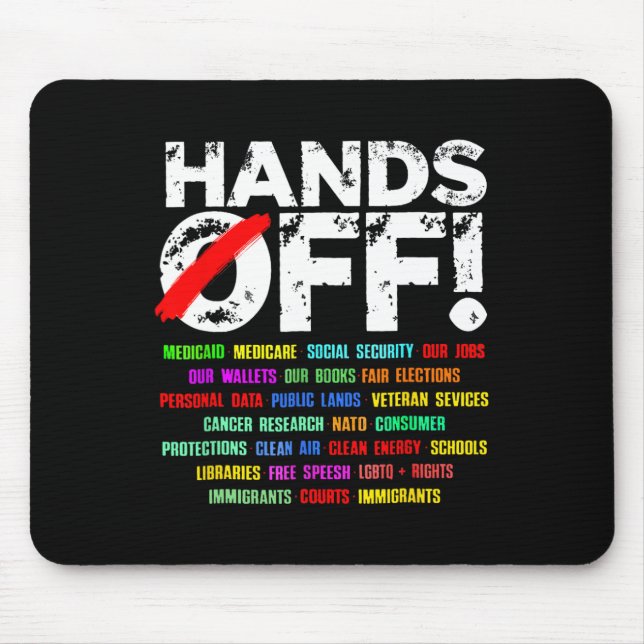 Hands Off Social Security Protest Resist  Mouse Pad (Front)