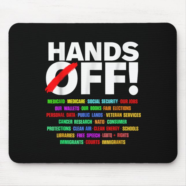 Hands Off Social Security Protest Resist  Mouse Pad (Front)