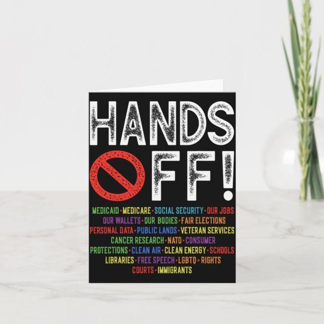 Hands Off Social Security Protest Resist Save Demo Card (Front)