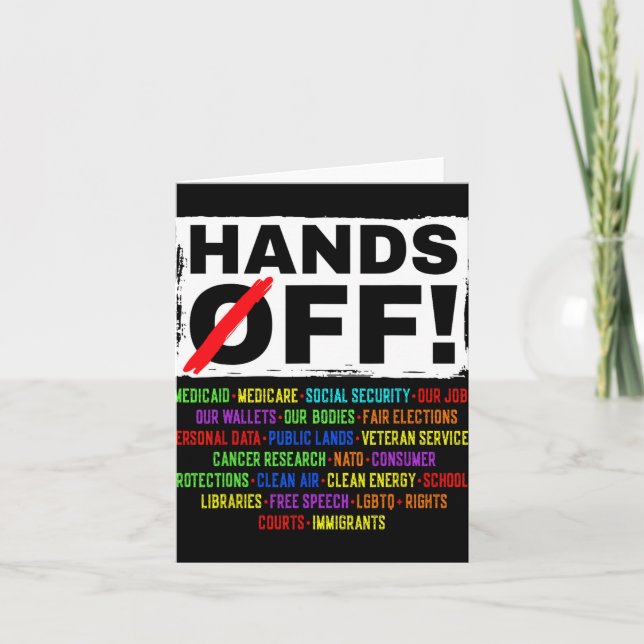 Hands Off Social Security Protest Resist Save Demo Card (Front)
