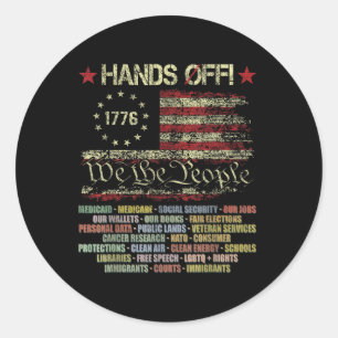 Hands Off Social Security Protest Resist Save Demo Classic Round Sticker