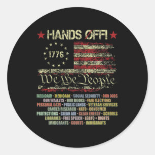 Hands Off Social Security Protest Resist Save Demo Classic Round Sticker