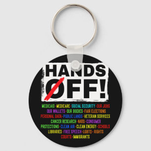 Hands Off Social Security Protest Resist Save Demo Key Ring