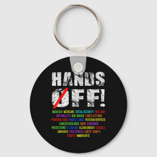 Hands Off Social Security Protest Resist Save Demo Key Ring
