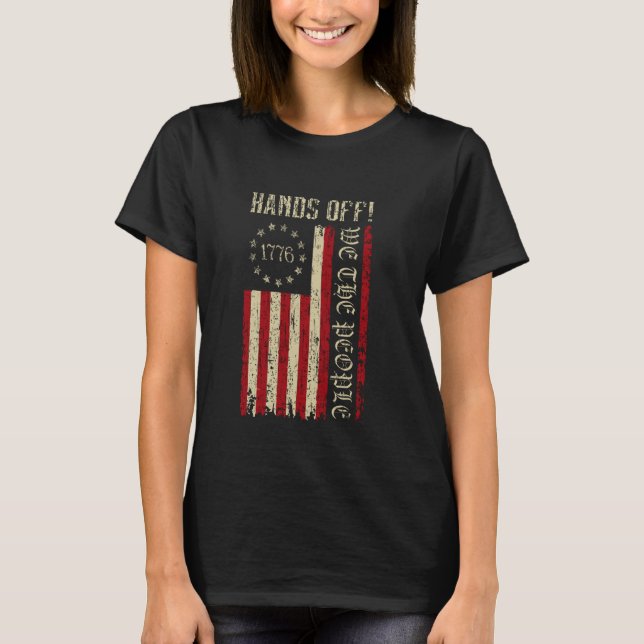 Hands Off Social Security Protest Resist Save Demo T-Shirt (Front)