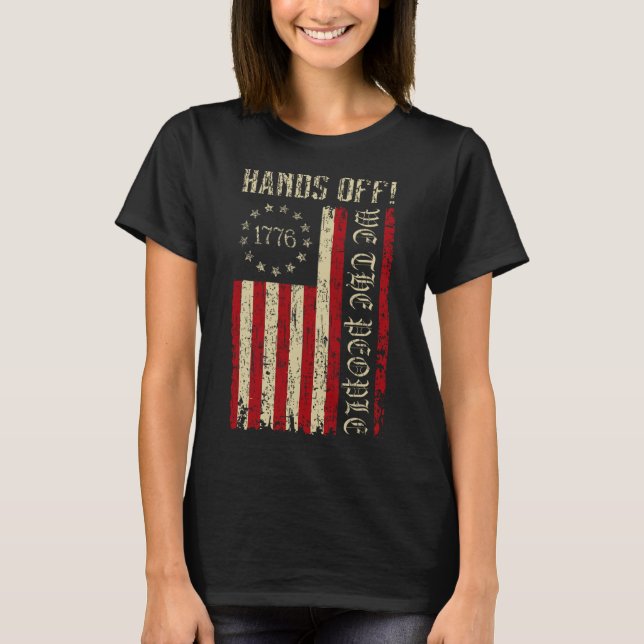 Hands Off Social Security Protest Resist Save Demo T-Shirt (Front)