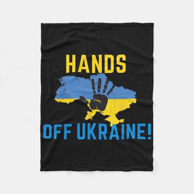 Hands Off Ukraine  Fleece Blanket (Front)