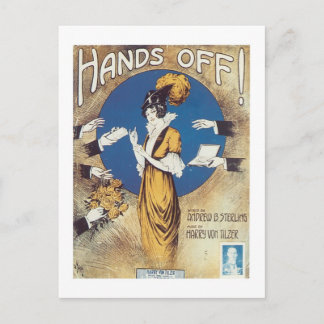 Hands Off! Vintage Songbook Cover Postcard