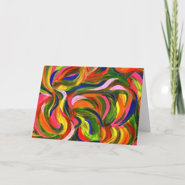 Hands On Abstract Painting by Julia Morrill Card (Front)