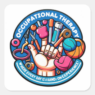 Hands-On Therapy - Occupational Therapy Square Sticker