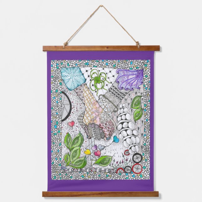 Hands Over Hearts Wall Hnging Hanging Tapestry (Front)