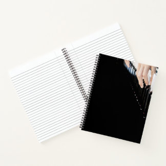 Hands Playing Piano Notebook